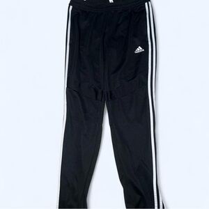 Adidas Tiro Track Pants Women's M Black White 3 Stripe Ankle Zip Tapered